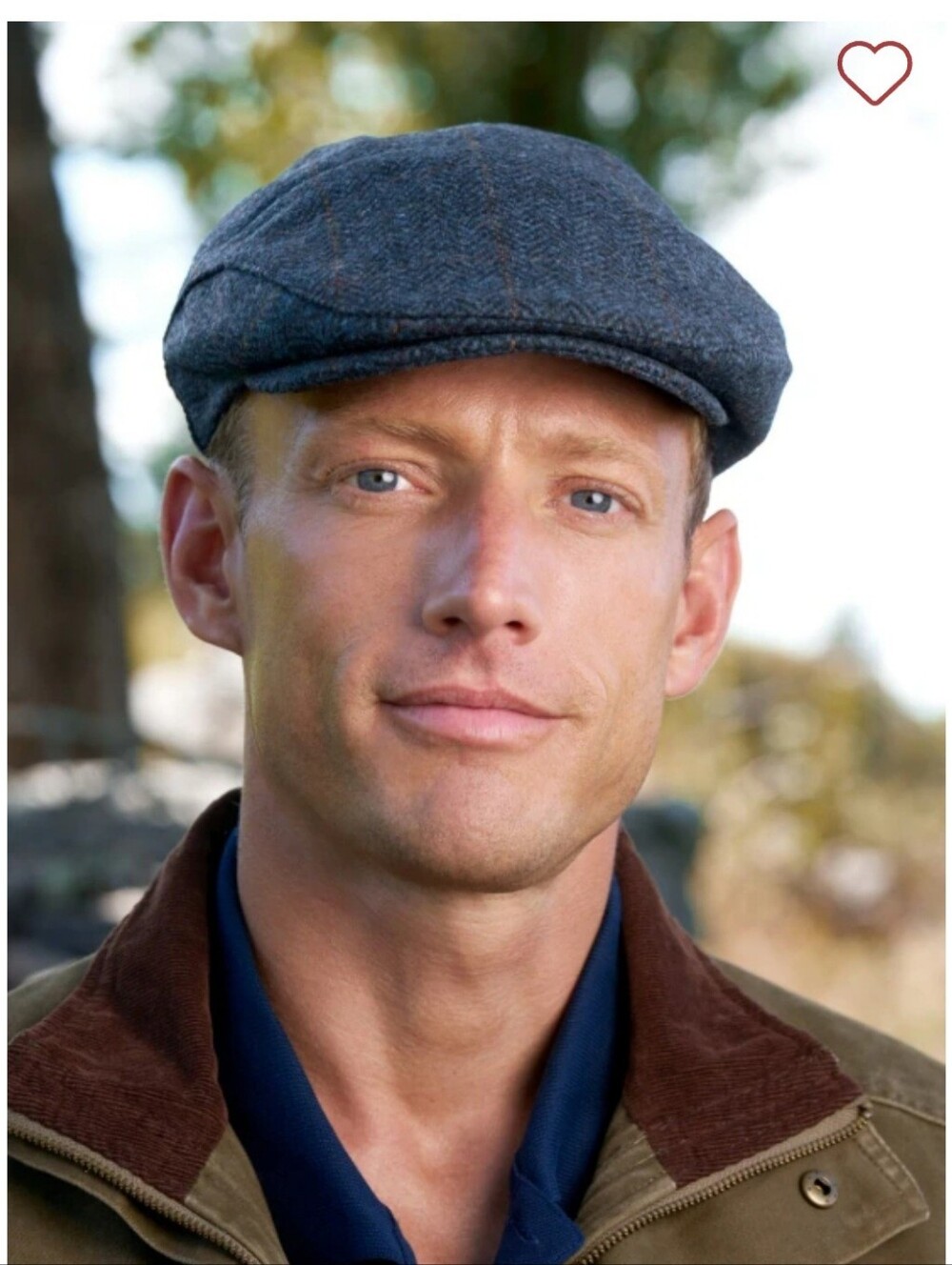 Men's Navy Flat Cap - Classic Wool-Blend Newsboy Hat